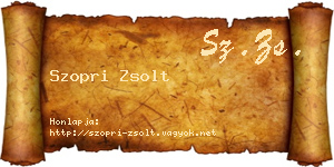 Szopri Zsolt névjegykártya